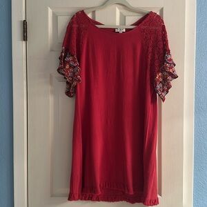 Red linen Umgee dress